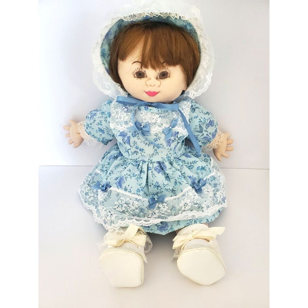 Anna Bell Vaugn Handmade Soft Sculpture Artist Doll 18 Inches Synthetic Hair